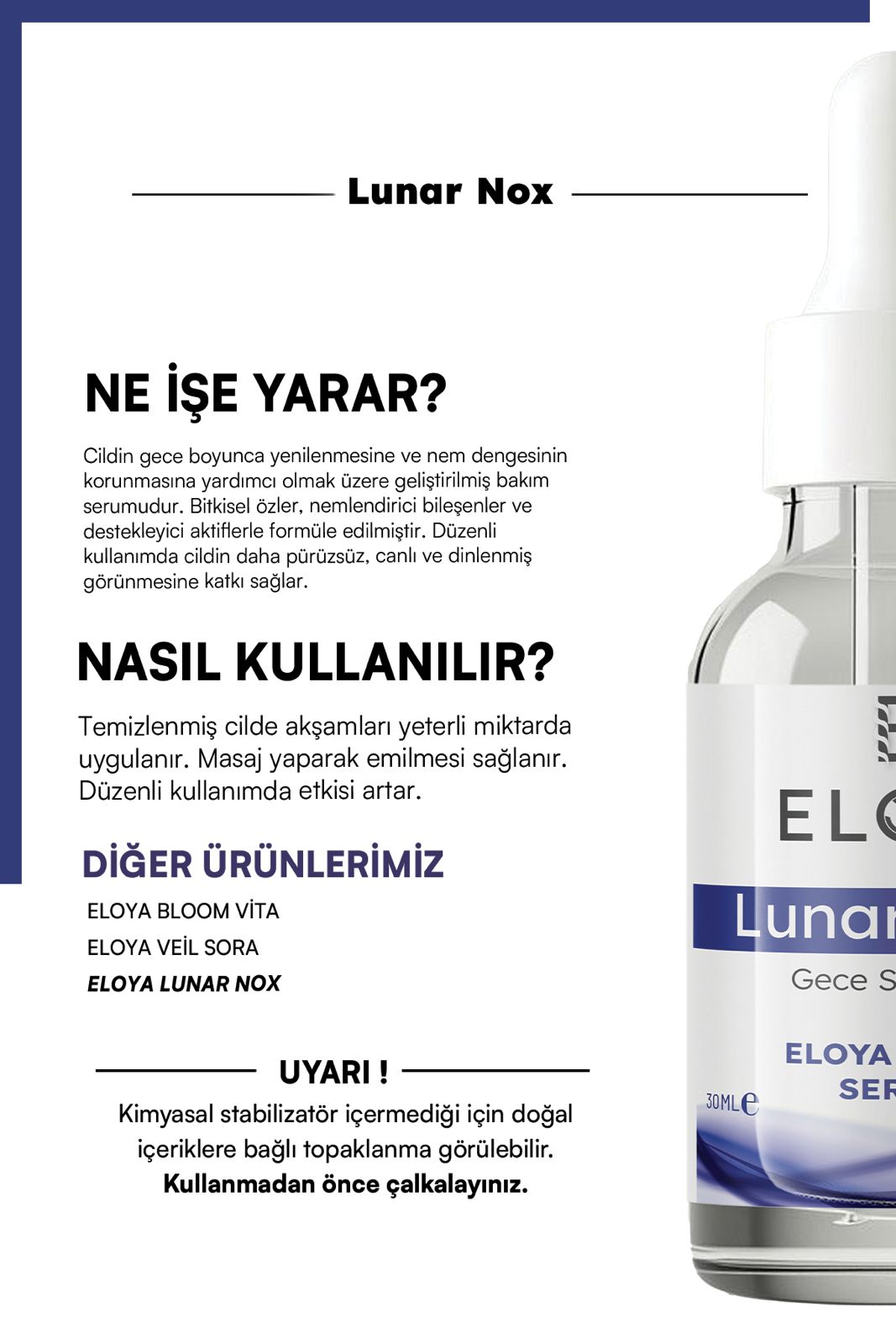 Eloya Lunar Nox Gece Serumu - Botoks Benzeri Etkili, Kırışıklık Karşıtı